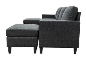 English Elm Cordory Corduroy Modular Sectional with Ottomans Retro Exposed Legs Living Room B2748S00034