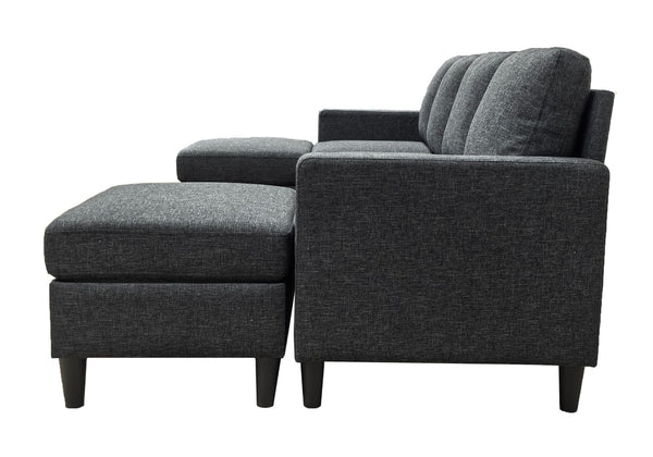 English Elm Cordory Corduroy Modular Sectional with Ottomans Retro Exposed Legs Living Room B2748S00034