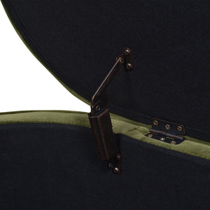 English Elm Jennifer Taylor Home - Chloe Olive Green Storage Bench in Performance Velvet with Flip-Top Compartment and Satin Gold Legs B2719P238527