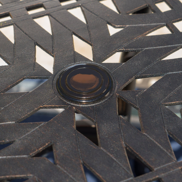 English Elm Christopher Knight Home® - AUSTIN 37" Square Table Copper Aluminum 37x37x30in Rust-Resistant Lightweight Outdoor Dining Table 60094.00SCOP