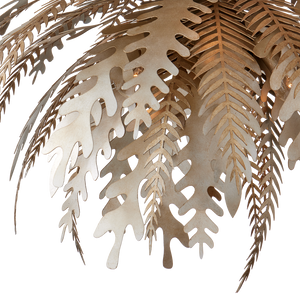 Abyssinia Chandelier - Nature-Inspired Wrought Iron Design with Adjustable Height & Silver Leaf Finish