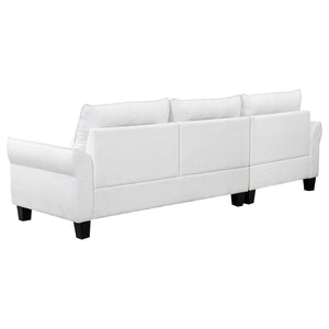 English Elm Granholm Teddy Bear Fabric Sectional Sofa with Curved Arms and Tapered Wood Legs B062S01454