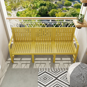 English Elm 1-Piece Weatherproof 3-Seater Sofa with High-Grade PP, Fast 10-Min Assembly, Mold-Resistant, UV-Proof Comfort Yellow W3450P323302