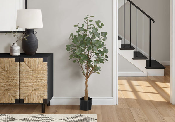 English Elm Artificial Eucalyptus Tree 46" Tall - Lifelike Indoor Faux Floor Plant For Home & Office Décor B2710P220031