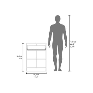 English Elm Coffee Cart Netal Black — Compact Engineered Wood Kitchen Cart with Spacious Drawer, Steel Hinges, 33.5"H B092P309186