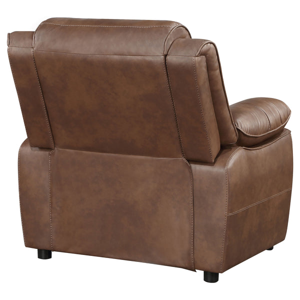 English Elm Worthington Dark Brown Padded Armchair with Pillowtop Arms and Foam Cushions for Cozy Relaxation and Style B062P354059
