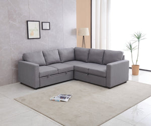 English Elm Sectional Sofa Bed - Modern Grey Space-Saving Design, Easy Assembly, And Plush Comfort For Small Spaces B205S00042-GIGA