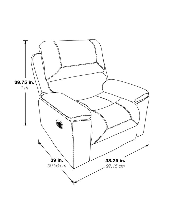 OSP Home Furnishings Santiago Recliner  Navy