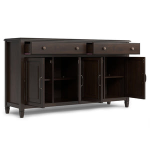 English Elm Connaught Solid Wood Sideboard with Raised Panel Doors and Bronze Hardware for Dining B136P436050