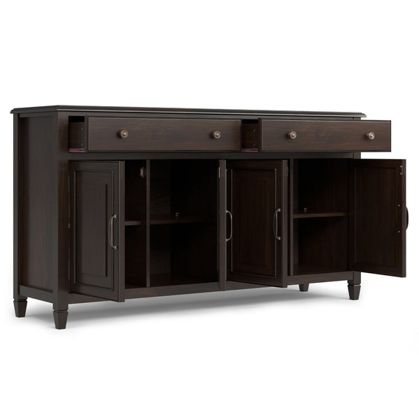 English Elm Connaught Solid Wood Sideboard with Raised Panel Doors and Bronze Hardware for Dining B136P436050