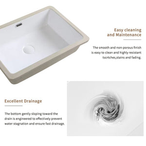 English Elm Undermount Ceramic Kitchen Sink Single Bowl Glossy White Farmhouse Basin 8 Inch Deep W3402P326515