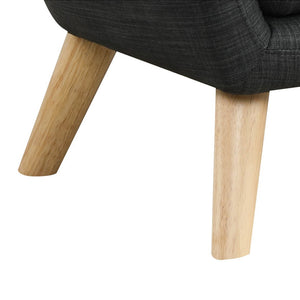 English Elm Linen Kids Chair with Button Tufted Back and Natural Wooden Legs — Cozy, Durable Seating for Playrooms Dark Gray B016P404107