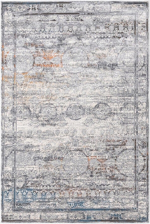 Unique Loom Finsbury Charlotte Machine Made Abstract Rug Multi, Gray/Orange/Ivory/Olive/Brown/Blue/Yellow 5' 3" x 8' 0"