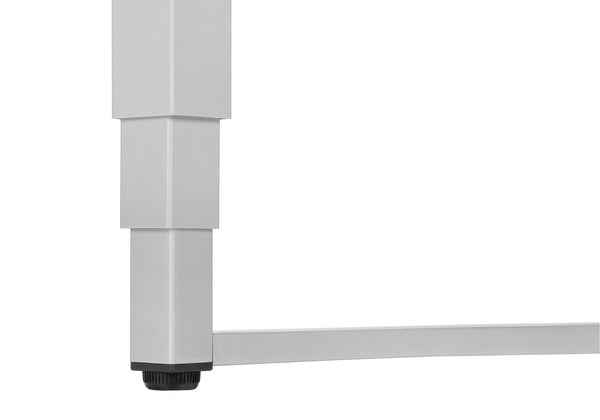 English Elm Computer Desk - Adjustable Standing Workstation, Modern White Laminate & Grey Metal, Compact Design B2710P219898