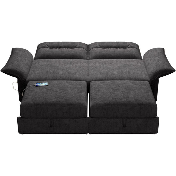English Elm This Fleece Convertible Sleeper Sofa Unfolds Into a Full Bed for Guest Rooms Grey W3820S00040