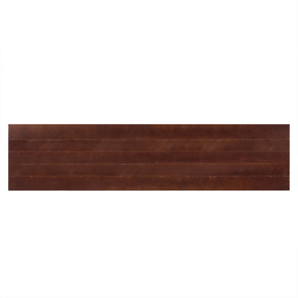 English Elm Fluted Counter Height Dining Set Narrow Bar Console with Upholstered Stool Retro Wood Walnut W1202P330890