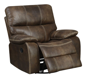 English Elm Wallace & Bay - Brown Swivel Gliding Recliner – Rustic Contemporary Chocolate Fabric, Easy-Care, Plush Comfort B361P384416