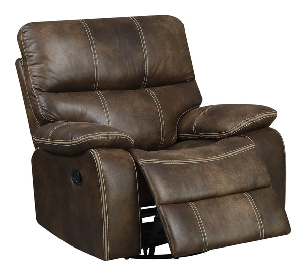 English Elm Wallace & Bay - Brown Swivel Gliding Recliner – Rustic Contemporary Chocolate Fabric, Easy-Care, Plush Comfort B361P384416