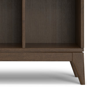 English Elm Harper Walnut Brown 9-Cube Storage Cabinet – Handcrafted Wood, Tapered Legs, Versatile Display & Organizing B136P238623