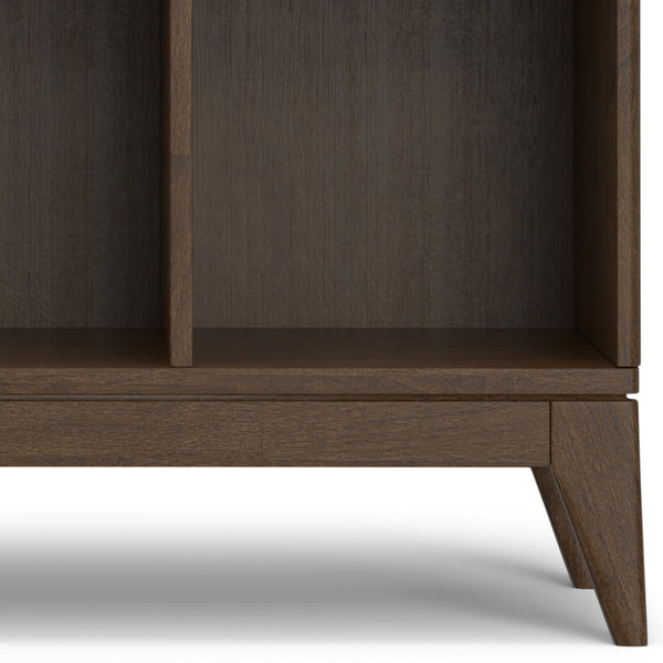 English Elm Harper Walnut Brown 9-Cube Storage Cabinet – Handcrafted Wood, Tapered Legs, Versatile Display & Organizing B136P238623