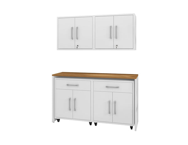 Manhattan Comfort Eiffel Modern Garage Set of 5 White 5-260BMC6