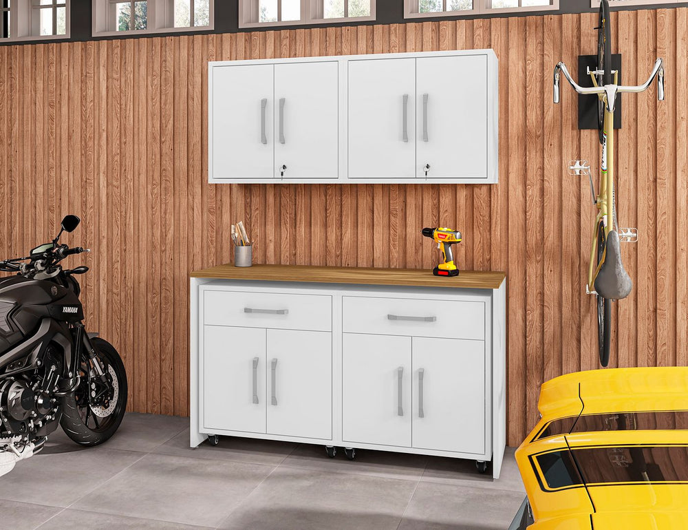 Manhattan Comfort Eiffel Modern Garage Set of 5 White 5-260BMC6