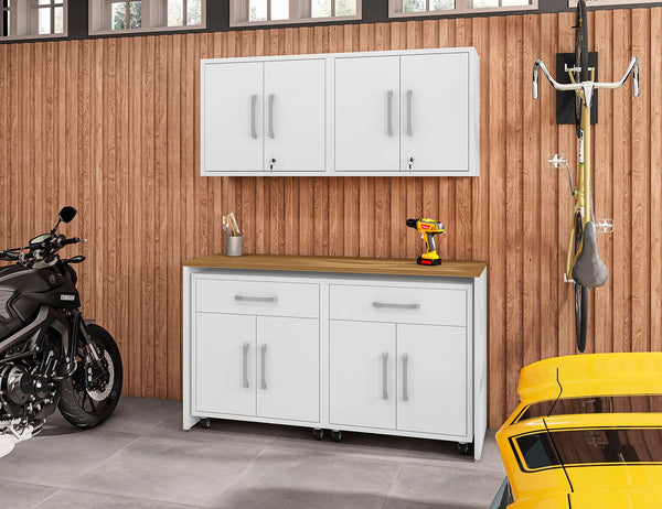 Manhattan Comfort Eiffel Modern Garage Set of 5 White 5-260BMC6