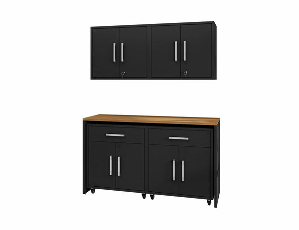 Manhattan Comfort Eiffel Modern Garage Set of 5 Matte Black 5-260BMC8