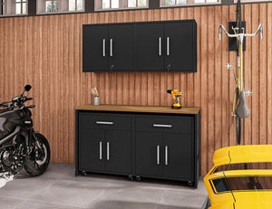 Manhattan Comfort Eiffel Modern Garage Set of 5 Matte Black 5-260BMC8