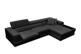 VIG Furniture Divani Casa Pella Mini - Modern Black Leather Right Facing Sectional Sofa VGCA5106A-BLK-RAF