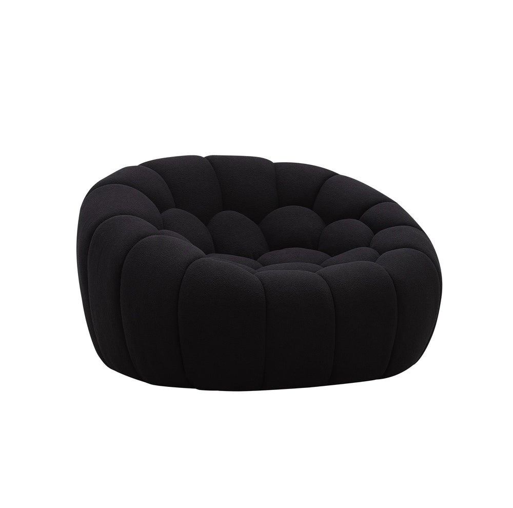 VIG Furniture Divani Casa Yolonda - Modern Curved Black Fabric Chair VGEV-2126C-CHR-BLK