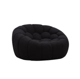 VIG Furniture Divani Casa Yolonda - Modern Curved Black Fabric Sofa Set VGEV-2126C-SET-BLK