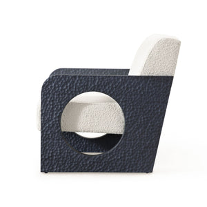 VIG Furniture Modrest Midland - Modern Off White Fabric + Black Oak Accent Chair VGVC-S2306A-WHT