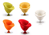 Manhattan Comfort Tulip Modern Accent Chairs - Set of 5 Orange, Yellow, Green, Red, White 5-AC029