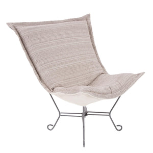 Howard Elliott Scroll Puff Chair - Luxurious High Pile Faux Fur Comfort For Any Room, Removable Cushions Included   500-1087-howard-elliott