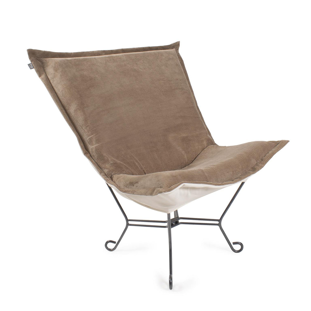 Howard Elliott Puff Chair – Luxurious Faux Fur Comfort With Unique Ribbed Design For Stylish Home Décor And Relaxation Black 100% Polyester 500-1343-howard-elliott