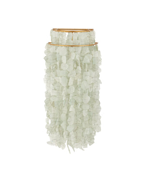 Currey & Company Verre De Mer Sandblasted Recycled Glass Wall Sconce Artisan Coastal Ivory Finish 5000-0287