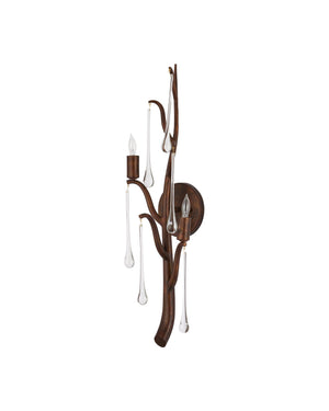 Currey & Company Morning Grove Wrought Iron Crystal Branch Wall Sconce for Entryways and Bedrooms Right 5000-0291
