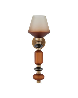 Currey & Company Mandeville Faceted Glass Iron Wall Sconce Vintage Glam Handcrafted Gold Finish 5000-0295