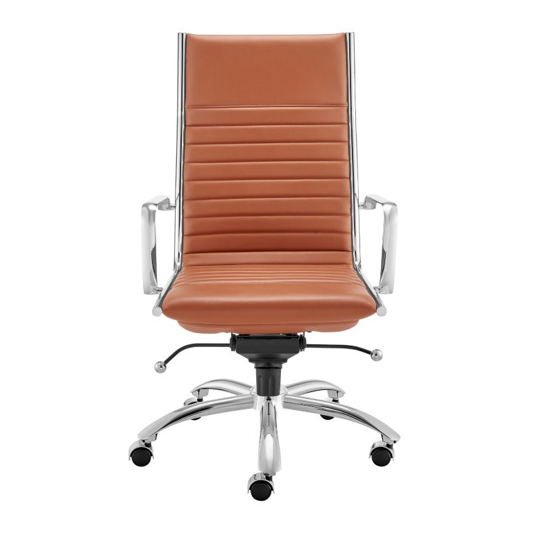 EuroStyle Dirk High Back Leatherette Executive Chair with Bungee Suspension and Chrome Base 50008-DKCRML
