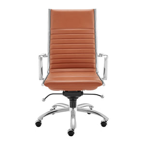 EuroStyle Dirk High Back Leatherette Executive Chair with Bungee Suspension and Chrome Base 50008-DKCRML