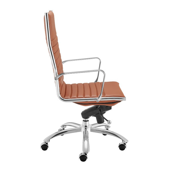 EuroStyle Dirk High Back Leatherette Executive Chair with Bungee Suspension and Chrome Base 50008-DKCRML
