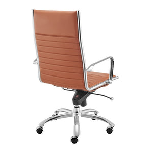 EuroStyle Dirk High Back Leatherette Executive Chair with Bungee Suspension and Chrome Base 50008-DKCRML
