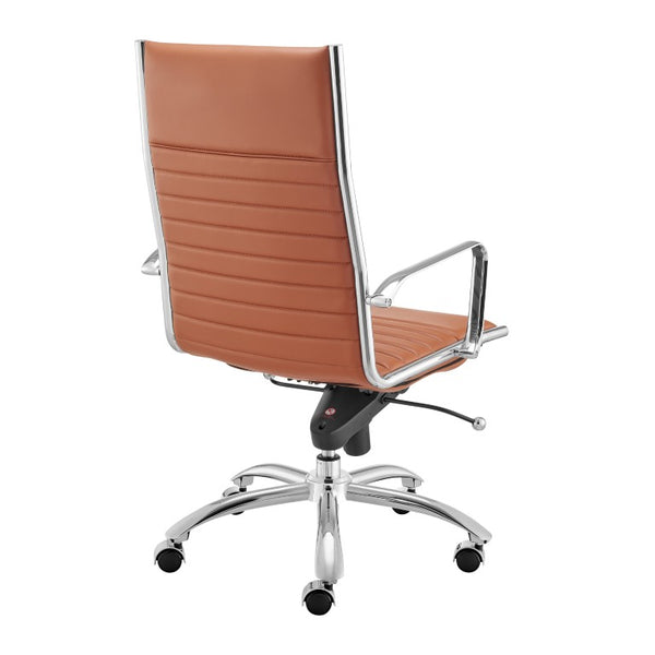 EuroStyle Dirk High Back Leatherette Executive Chair with Bungee Suspension and Chrome Base 50008-DKCRML