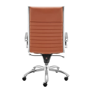EuroStyle Dirk High Back Leatherette Executive Chair with Bungee Suspension and Chrome Base 50008-DKCRML