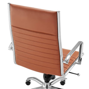 EuroStyle Dirk High Back Leatherette Executive Chair with Bungee Suspension and Chrome Base 50008-DKCRML