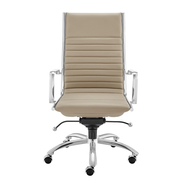 EuroStyle Dirk High Back Executive Chair with Leatherette Upholstery and Polished Chrome Base 50008-TPE