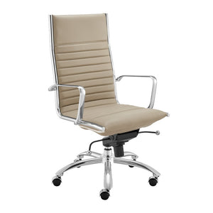 EuroStyle Dirk High Back Executive Chair with Leatherette Upholstery and Polished Chrome Base 50008-TPE