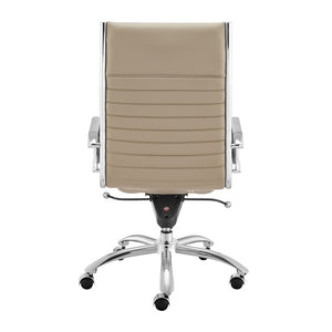 EuroStyle Dirk High Back Executive Chair with Leatherette Upholstery and Polished Chrome Base 50008-TPE