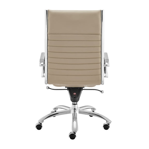 EuroStyle Dirk High Back Executive Chair with Leatherette Upholstery and Polished Chrome Base 50008-TPE